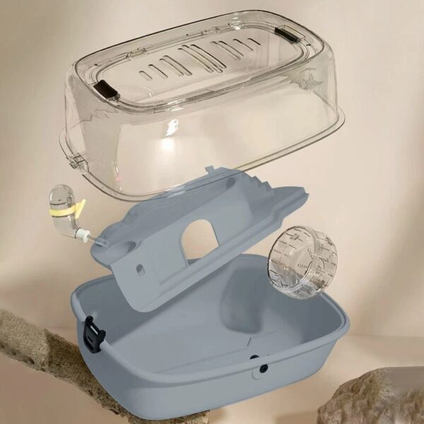 Winterwhite Hamster Bundle with Bigger Plastic Cage & Bedding - Image 2