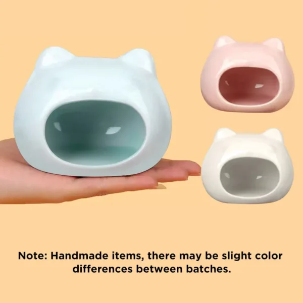 Ceramic Hamster Hut – Small Pet Hideout for Cooling & Comfort (Pink/Blue/Grey) - Image 2