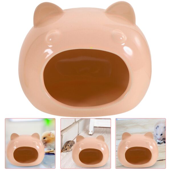 Ceramic Hamster Hut – Small Pet Hideout for Cooling & Comfort (Pink/Blue/Grey) - Image 4