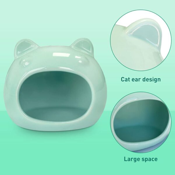 Ceramic Hamster Hut – Small Pet Hideout for Cooling & Comfort (Pink/Blue/Grey) - Image 3