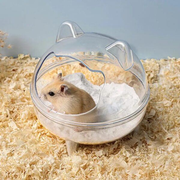 Clear Hamster Sand Bath – Large Size, Spill-Proof Transparent Container for Small Pets - Image 4