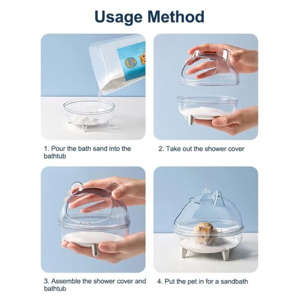 Clear Hamster Sand Bath – Large Size, Spill-Proof Transparent Container for Small Pets - Image 5