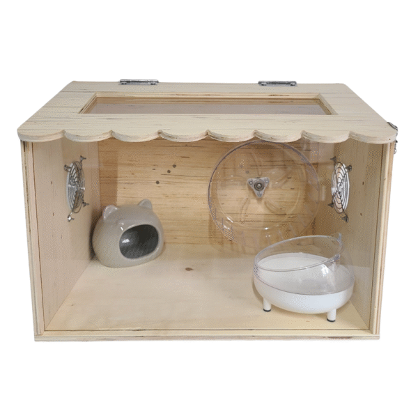 Wooden Hamster Cage with Optional Starter Set – 40x30x30cm - Image 6