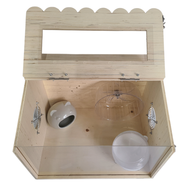 Wooden Hamster Cage with Optional Starter Set – 40x30x30cm - Image 7