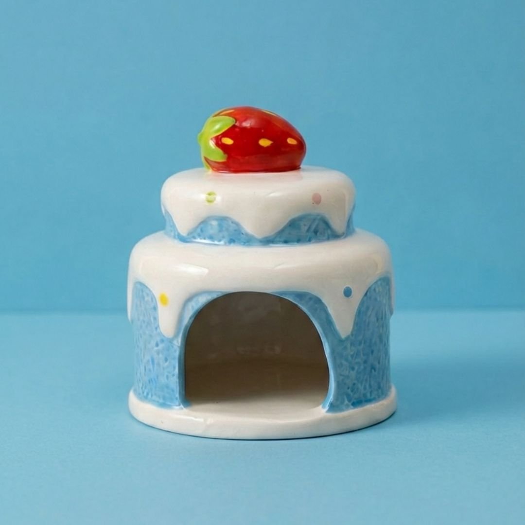 Ceramic Dwarf Hamster House Blue