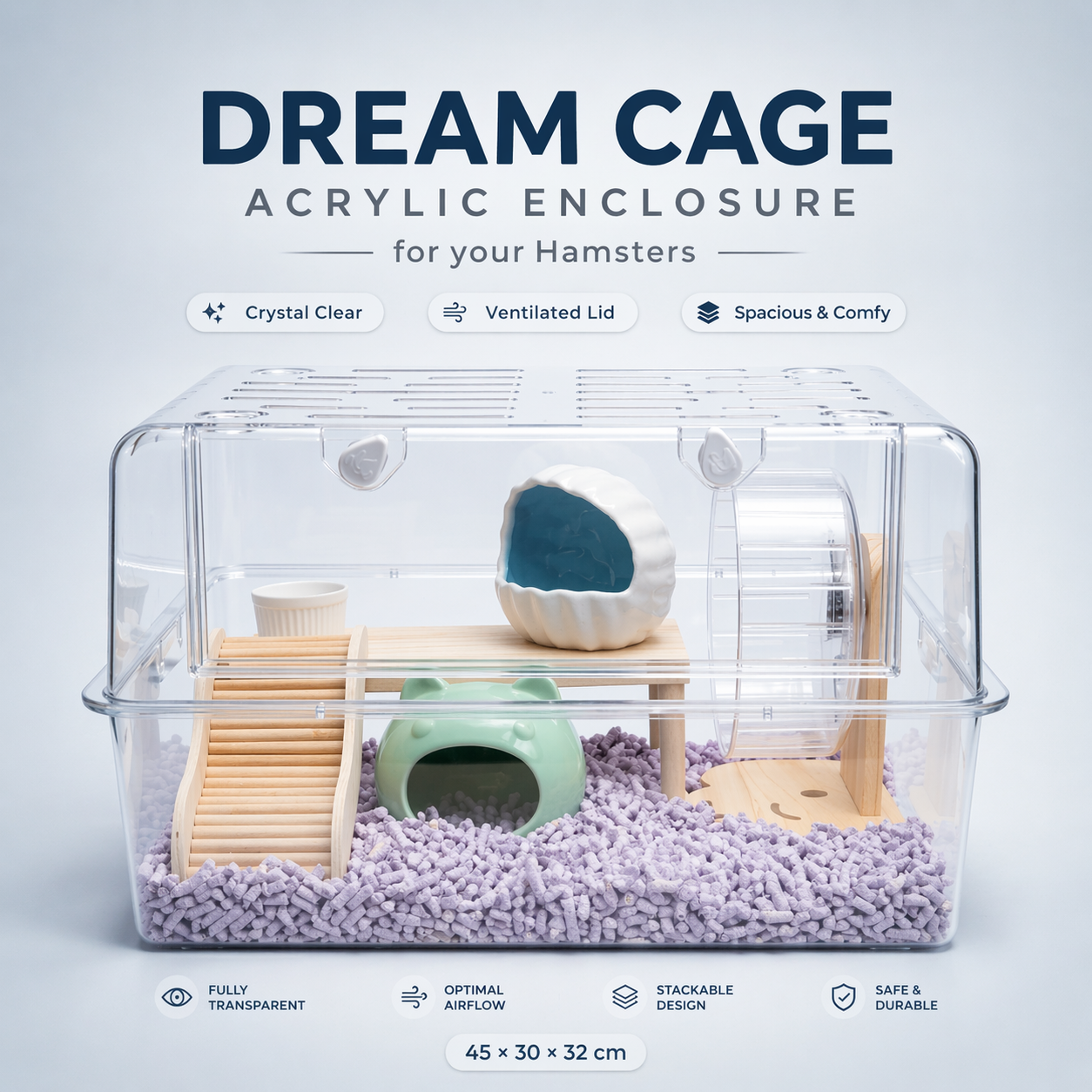 Clear Acrylic Hamster Cage